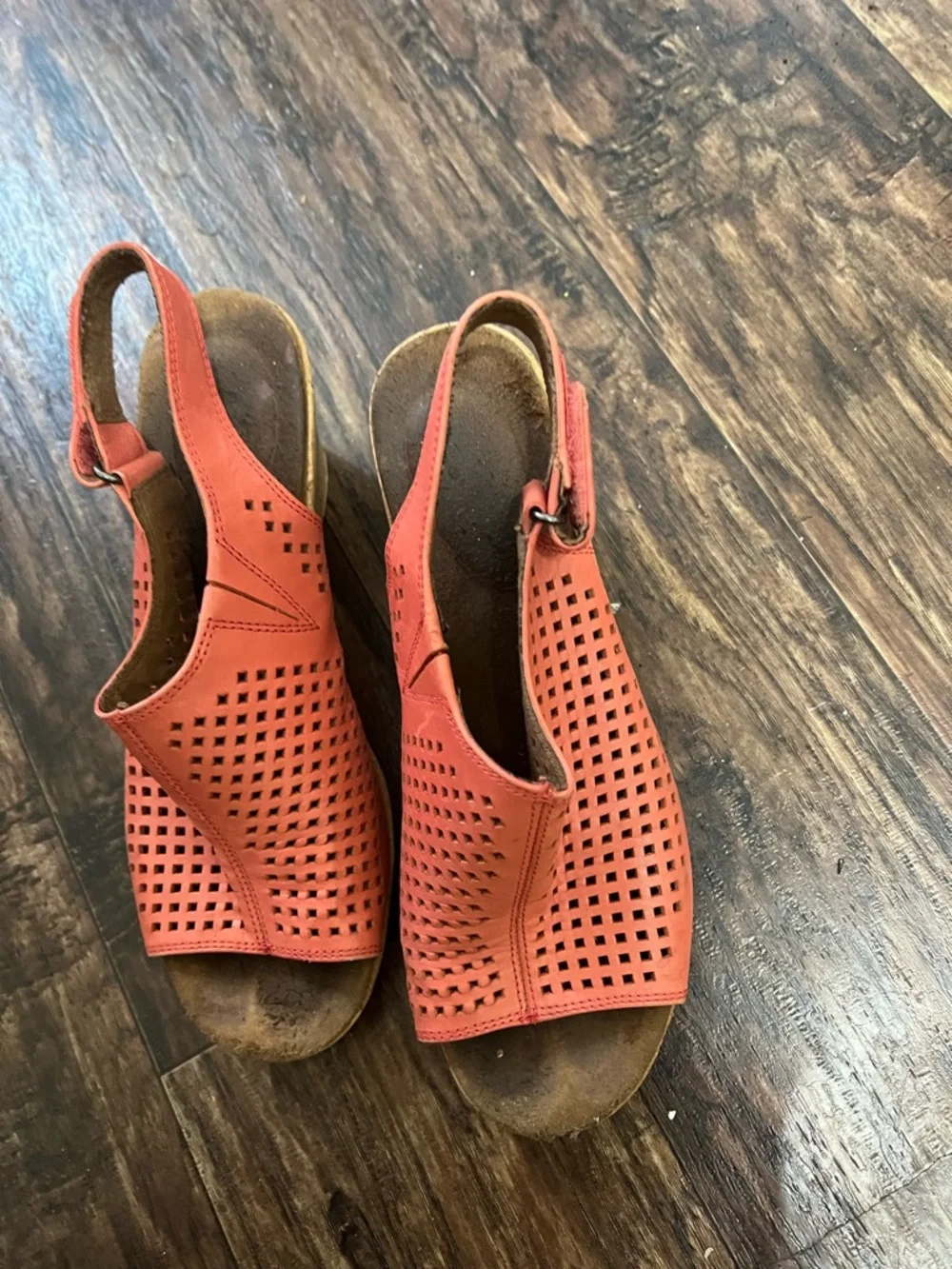 Women’s Perforated Slingback Sandals in Coral
